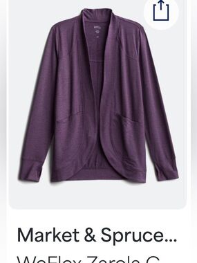 Market & Spruce Open-Front Cardigan - purple